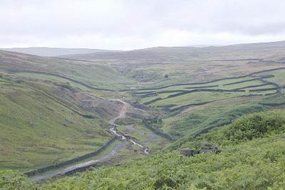 Hebden Gill from high on Bolton Haw