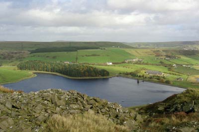 View over Ogden Reservoir near Haslingden