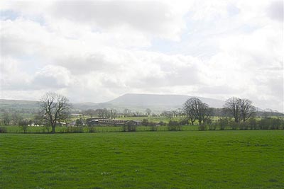 Pendle Hill viewed from the walk near New Laithe
