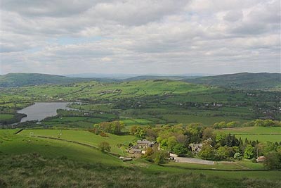 Bank Hall Farm & Combs Reservoir from Combs Edge