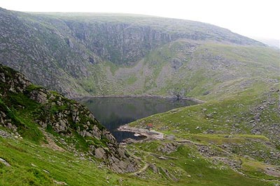 Looking down to Dulyn Reservoir from Melynllyn