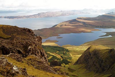 Loch Leathan and the Isle of Raasay from the Storr