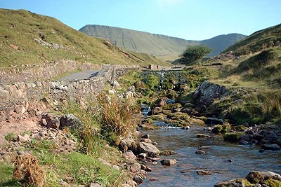 Afon Sawddle by track from Llanddeusant to Llyn y Fan Fach