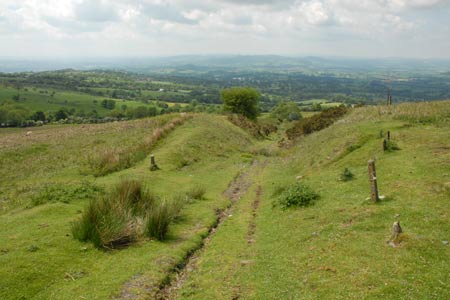 Looking down Bitterley Incline from the former quarries