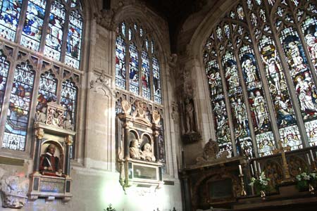 Memorials to Shakespeare inside Holy Trinity Church