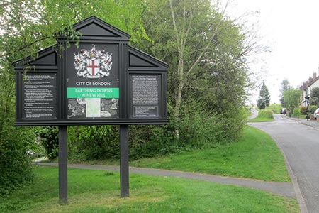 Sign at entrance to Farthing Downs, Coulsdon