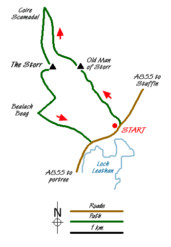 Route Map - The Storr & Old Man of Storr Walk
