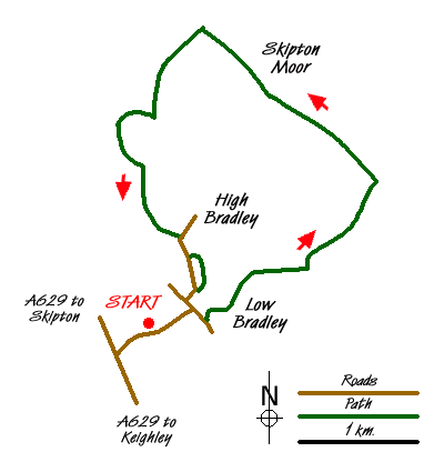 Route Map - Bradleys Both, near Skipton Walk