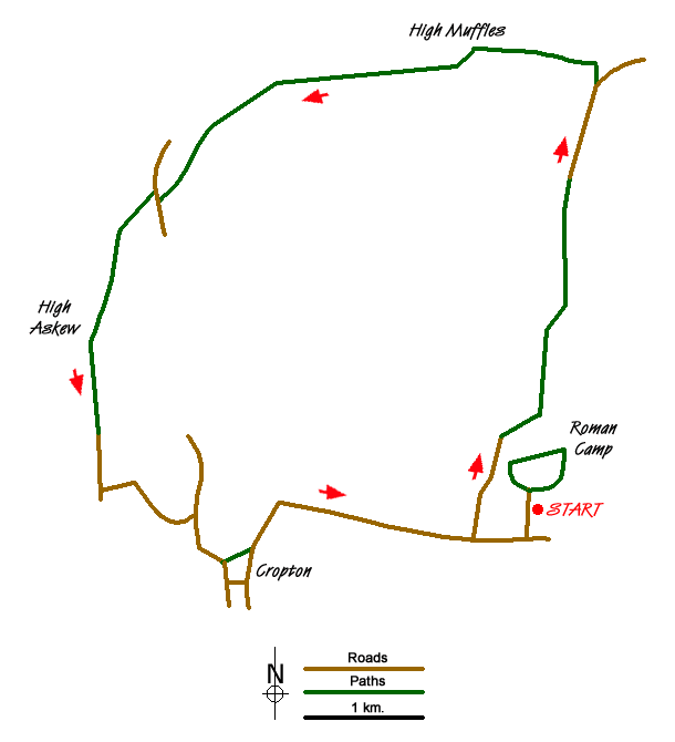 Route Map - Cawthorne Roman Camp Circular
 Walk