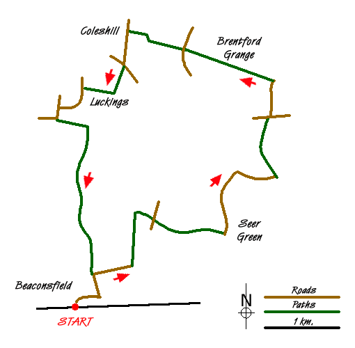 Route Map - Beaconsfield Circular Walk