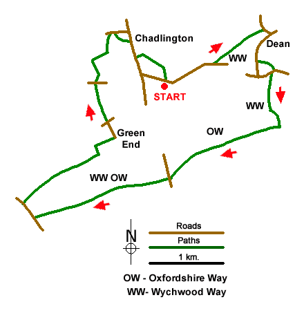 Route Map - Chadlington Circular Walk