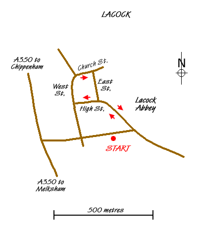 Route Map - Lacock - a village stroll Walk
