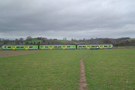 A train appears to be running across the field ahead!