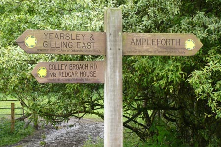 Sign at former railway line near Ampleforth