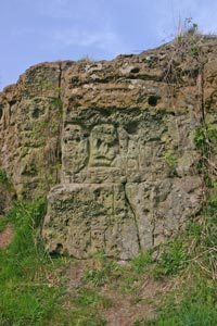 Carvings in Somersby Quarry