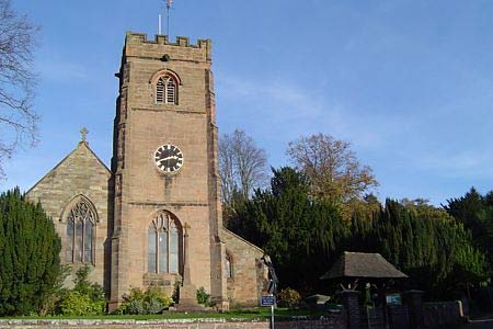 Clent church built of local red sandstone