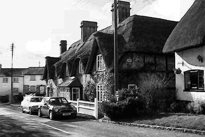 Thatched cottages in the village of Adstock