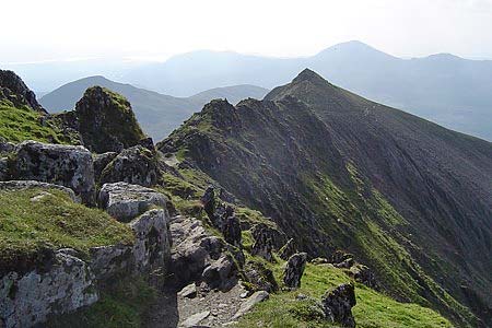 The knife edge arete of Bwlch Main
