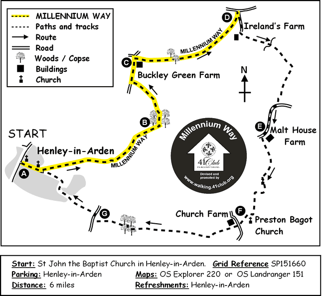 Route Map - Henley-in-Arden Circular Walk