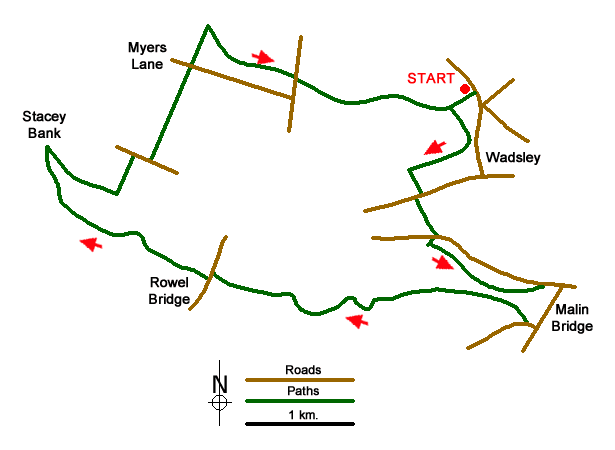 Route Map - Wadsley and Loxley Commons, Sheffield Walk