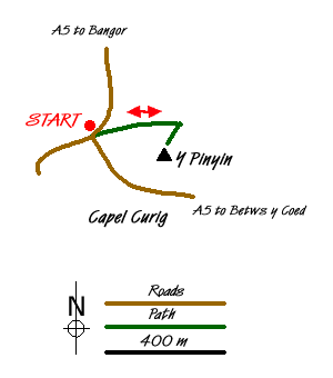 Route Map - Capel Pinnacle / Y Pincin Walk