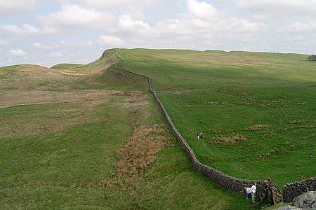 Hadrian's Wall - Ascending to trig point at Sewingshields