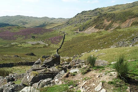 Rocky terrain on the slopes of Rhobell Fawr