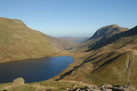Grisedale Tarn & St.Sunday Crag from ascent to Seat Sandal