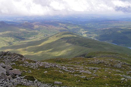 The view east from Gallt yr Ogof summit