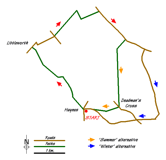Route Map - Haynes Circular Walk