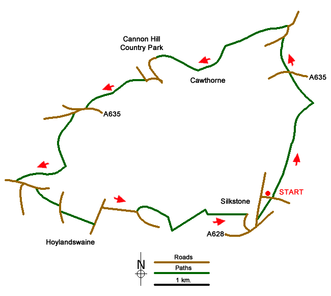 Route Map - Silkstone Circular & Cannon Hall Country Park Walk