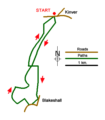 Route Map - Kinver Edge circular
 Walk