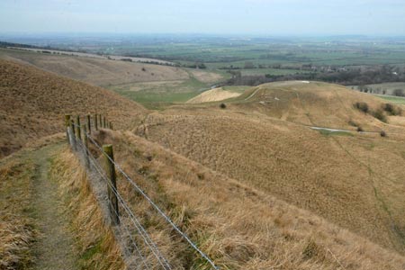 The descent from Uffington Castle to Dragon Hill