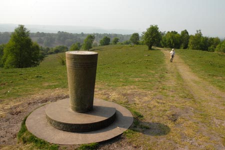 The vandalised Millennium Topograph at Downs Banks