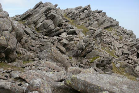 Moel Siabod's rocky summit ridge