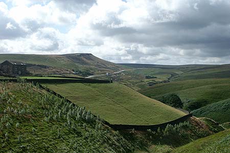 Pule Hill and the A62 from near Lower Green Owlers