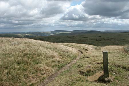 Marker Stone on old packhorse route to Marsden