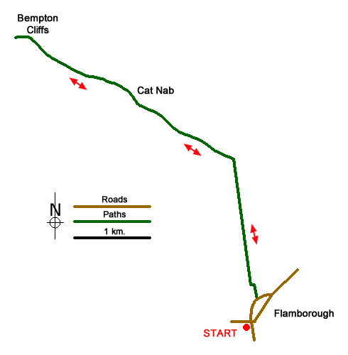 Route Map - Bempton Cliffs Walk