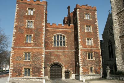 The solid looking Gatehouse to Lambeth Palace