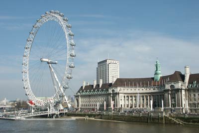 The London Eye and County Hall from Westminster Bridge