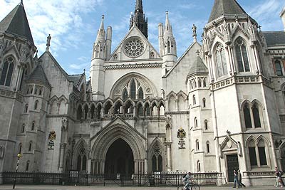 Royal Courts of Justice on north side of Strand