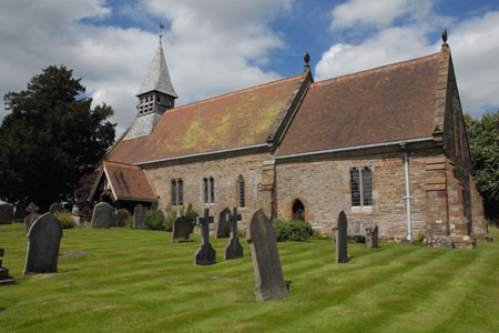Church at Preston Bagot with its well-kept churchyard