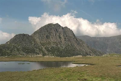Tryfan from Llyn Caseg-fraith - the classic picture