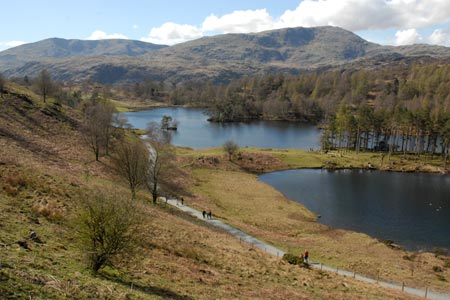 Tarn Hows with Wetherlam and the Old Man of Coniston in the background