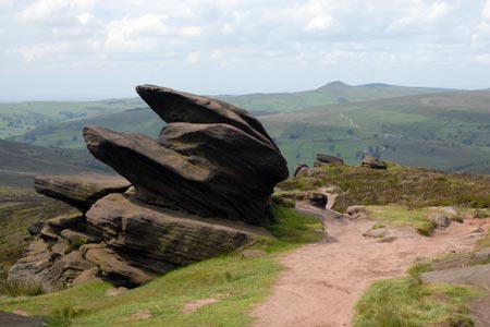 Weather eroded gritstone on the Roaches