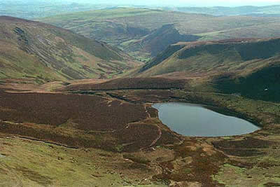View to Llyn Lluncaws from Cadair Berwyn