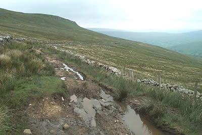 The Occupation Road contours across the side of Great Coum