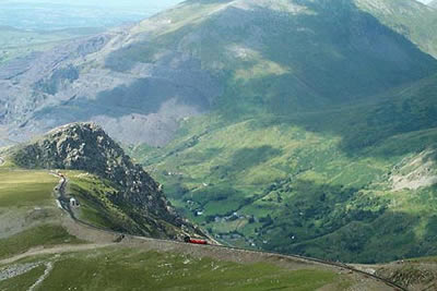 The descent from Snowdon to Llanberis is relatively bland