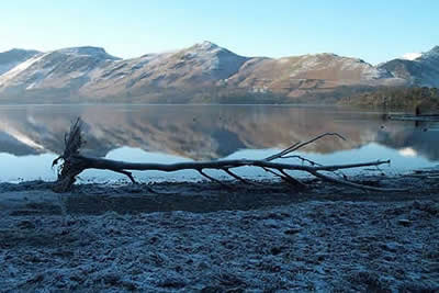 Familiar shape of Catbells reflected in Derwentwater