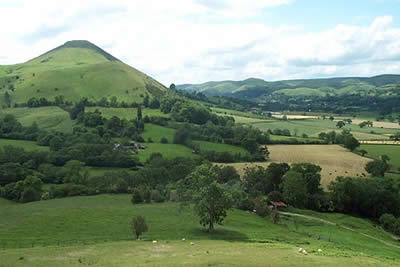 Caer Caradoc & Long Mynd from the slopes of the Lawley